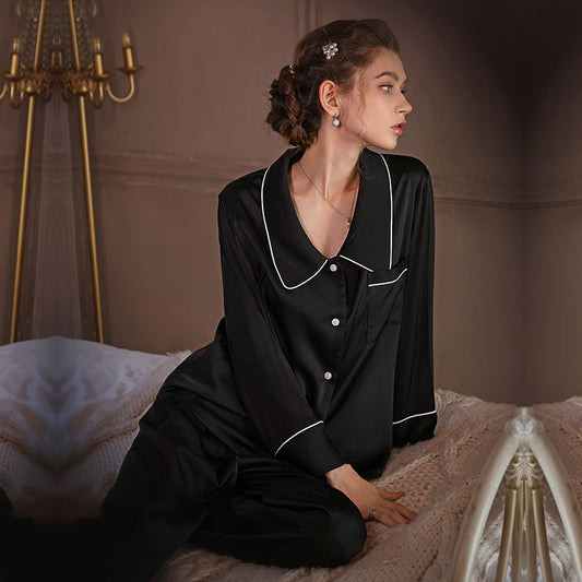 Long-Sleeved Thin High-Grade Ice Silk Pajamas