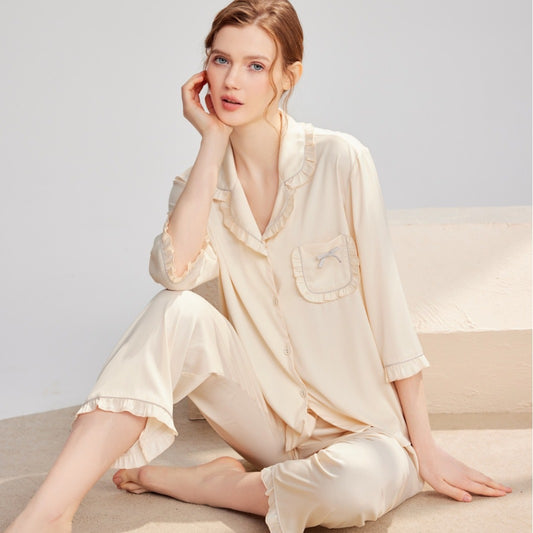 Silk 3/4 Sleeves Pajama Set